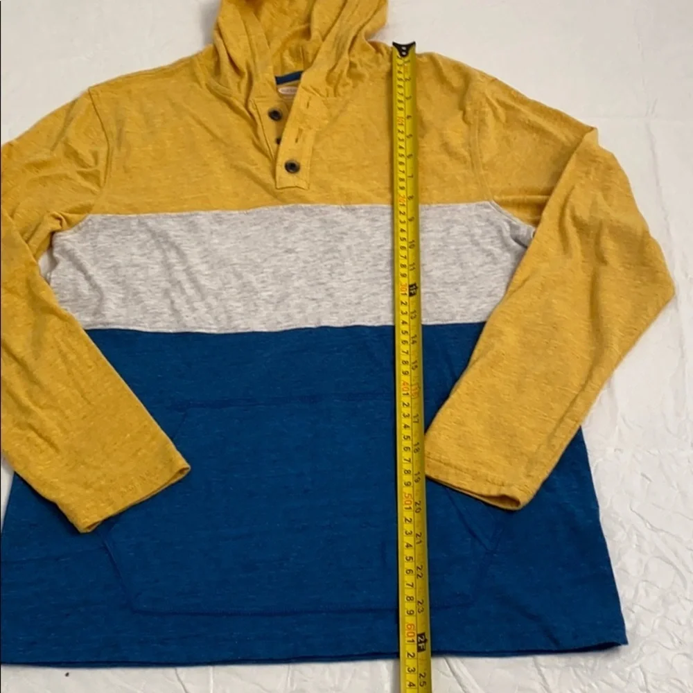 Old navy color block yellow blue hooded t-shirt